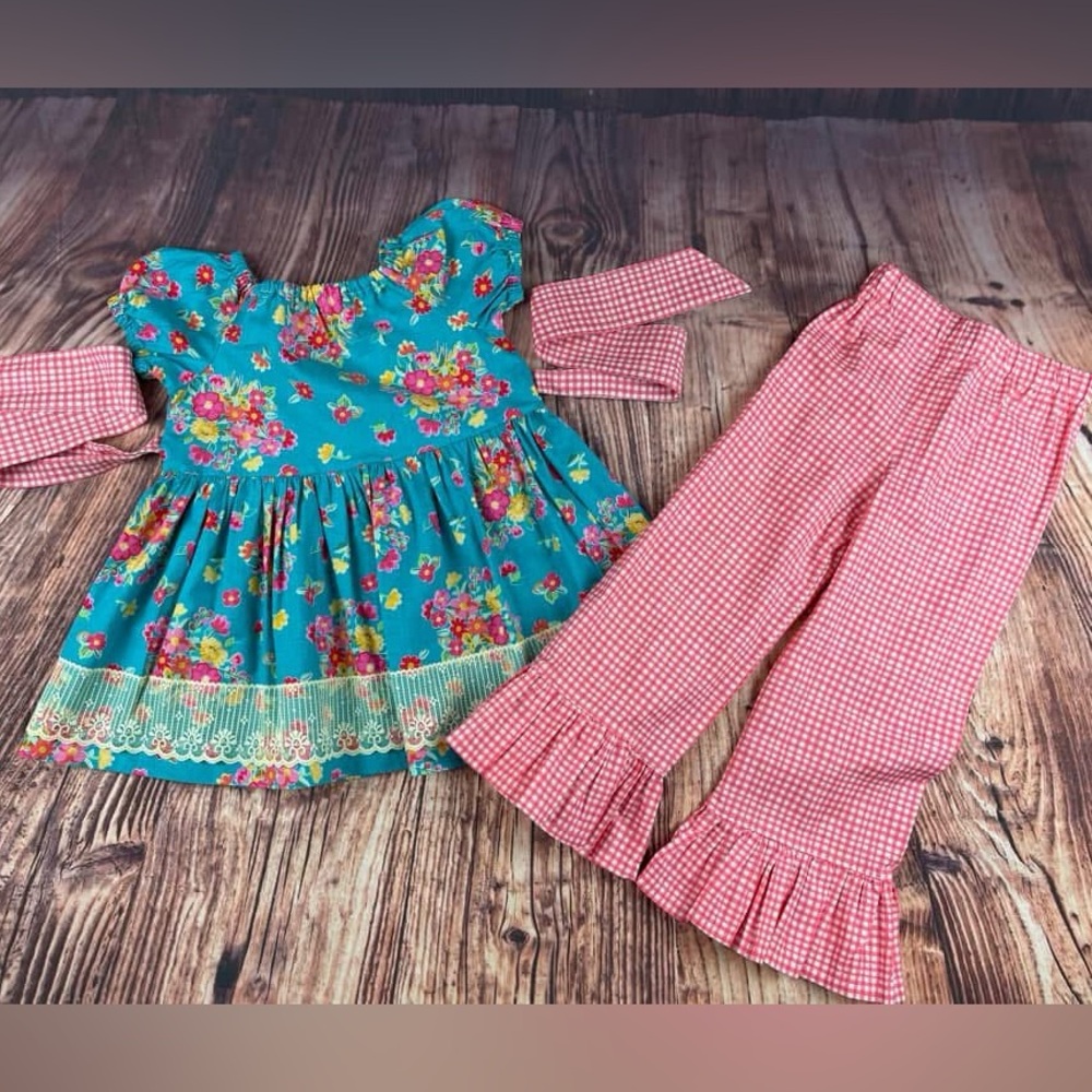 Custom Made Peasant Top + Ruffles Set - Picture 2 of 2